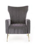 Halmar VARIO fotel wypoczynkowy popielaty tkanina velvet / stal chromowana Halmar VARIO fotel wypoczynkowy popielaty tkanina velvet / stal chromowana