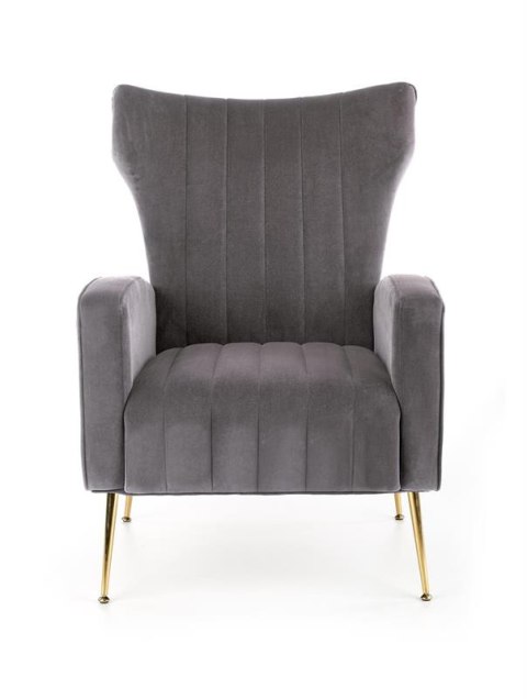Halmar VARIO fotel wypoczynkowy popielaty tkanina velvet / stal chromowana Halmar VARIO fotel wypoczynkowy popielaty tkanina velvet / stal chromowana