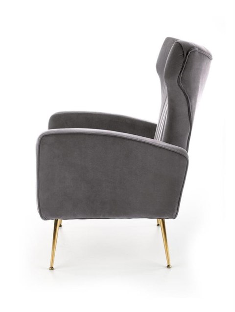 Halmar VARIO fotel wypoczynkowy popielaty tkanina velvet / stal chromowana Halmar VARIO fotel wypoczynkowy popielaty tkanina velvet / stal chromowana