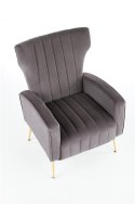 Halmar VARIO fotel wypoczynkowy popielaty tkanina velvet / stal chromowana Halmar VARIO fotel wypoczynkowy popielaty tkanina velvet / stal chromowana