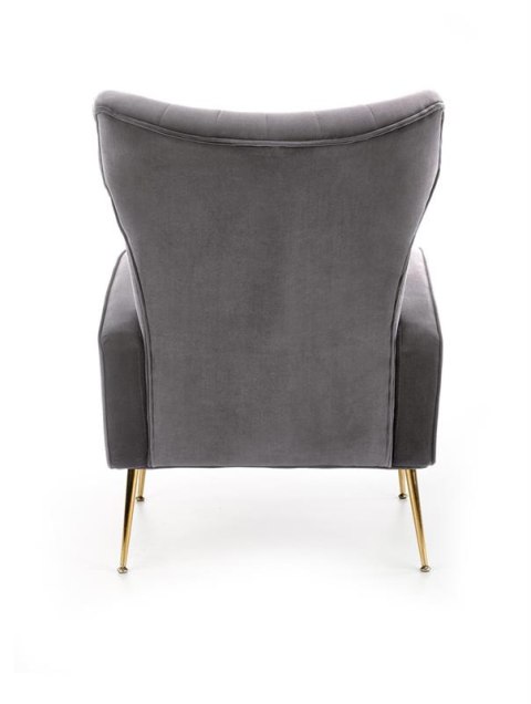 Halmar VARIO fotel wypoczynkowy popielaty tkanina velvet / stal chromowana Halmar VARIO fotel wypoczynkowy popielaty tkanina velvet / stal chromowana