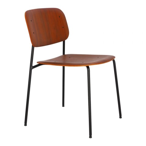 KRZESŁO Malters walnut fornir ORZECH nogi metal malowany proszkowo CZARNE stabilne i wygodne Intesi KRZESŁO Malters walnut fornir ORZECH nogi metal malowany proszkowo CZARNE stabilne i wygodne Intesi
