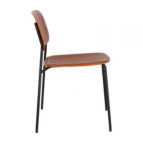 KRZESŁO Malters walnut fornir ORZECH nogi metal malowany proszkowo CZARNE stabilne i wygodne Intesi KRZESŁO Malters walnut fornir ORZECH nogi metal malowany proszkowo CZARNE stabilne i wygodne Intesi