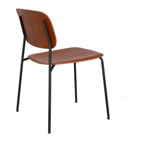 KRZESŁO Malters walnut fornir ORZECH nogi metal malowany proszkowo CZARNE stabilne i wygodne Intesi KRZESŁO Malters walnut fornir ORZECH nogi metal malowany proszkowo CZARNE stabilne i wygodne Intesi