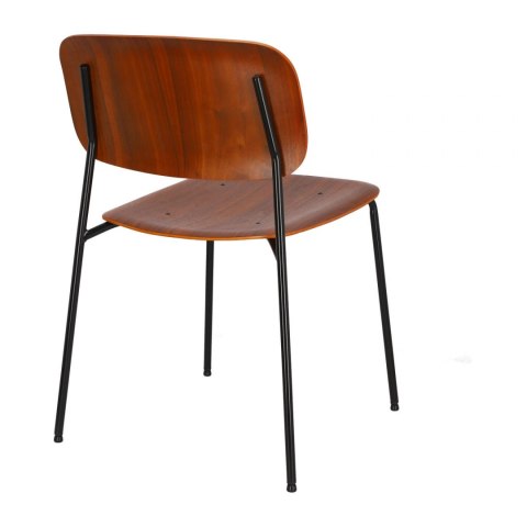 KRZESŁO Malters walnut fornir ORZECH nogi metal malowany proszkowo CZARNE stabilne i wygodne Intesi KRZESŁO Malters walnut fornir ORZECH nogi metal malowany proszkowo CZARNE stabilne i wygodne Intesi