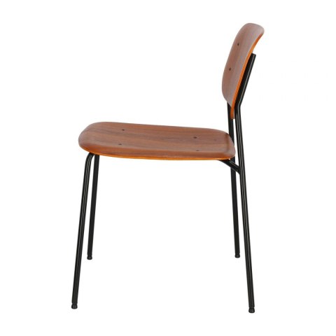 KRZESŁO Malters walnut fornir ORZECH nogi metal malowany proszkowo CZARNE stabilne i wygodne Intesi KRZESŁO Malters walnut fornir ORZECH nogi metal malowany proszkowo CZARNE stabilne i wygodne Intesi