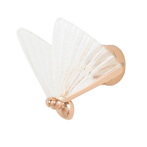 King Home Kinkiet LED BUTTERFLY L różowe złoto metal akryl transparentny King Home Kinkiet LED BUTTERFLY L różowe złoto metal akryl transparentny