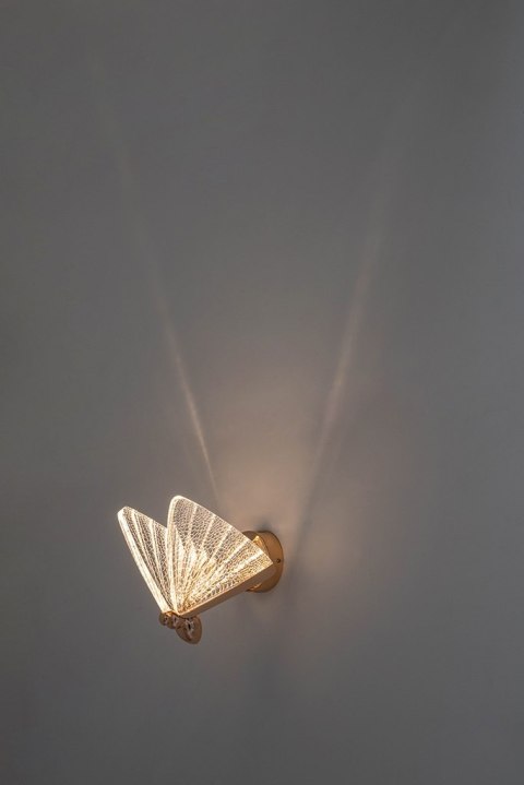 King Home Kinkiet LED BUTTERFLY L różowe złoto metal akryl transparentny King Home Kinkiet LED BUTTERFLY L różowe złoto metal akryl transparentny