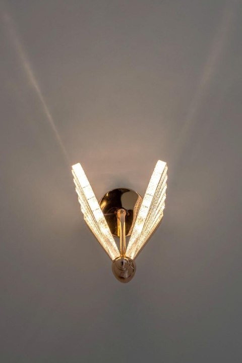 King Home Kinkiet LED BUTTERFLY L różowe złoto metal akryl transparentny King Home Kinkiet LED BUTTERFLY L różowe złoto metal akryl transparentny
