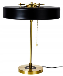 King Home Lampa biurkowa stołowa ARTE czarno złota - aluminium metal przesłona szkło mleczne 3 x E14