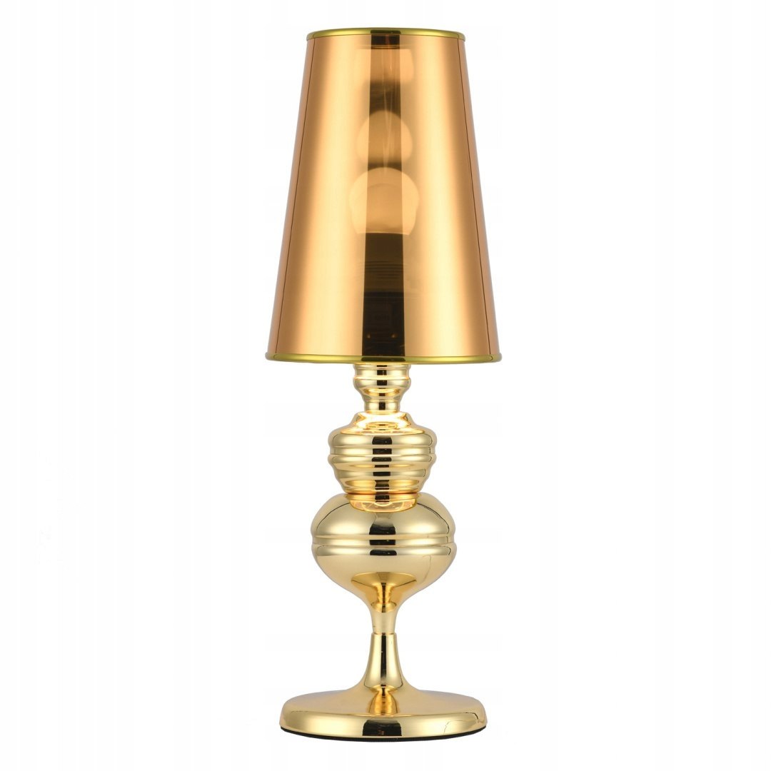 King Home Lampa biurkowa stołowa QUEEN 18 złota aluminium tworzywo E27 King Home Lampa biurkowa stołowa QUEEN 18 złota aluminium tworzywo E27