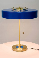 King Home Lampa biurkowa stołowa nocna ARTE niebieska - aluminium podstawa złota szkło mleczne włącznik łańcuszkowy 3xE14 King Home Lampa biurkowa stołowa nocna ARTE niebieska - aluminium podstawa złota szkło mleczne włącznik łańcuszkowy 3xE14