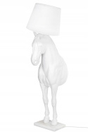 King Home Lampa podłogowa KOŃ HORSE STAND M biała mat - włókno szklane podstawa marmur ruchomy klosz E27