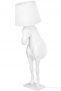 King Home Lampa podłogowa KOŃ HORSE STAND S biała - włókno szklane podstawa marmur ruchomy klosz E27