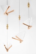 King Home Lampa wisząca LED BUTTERFLY DISC 5 różowe złoto metal transparentny akryl King Home Lampa wisząca LED BUTTERFLY DISC 5 różowe złoto metal transparentny akryl