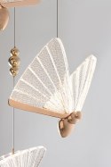 King Home Lampa wisząca LED BUTTERFLY DISC 5 różowe złoto metal transparentny akryl