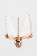 King Home Lampa wisząca LED BUTTERFLY DISC 5 różowe złoto metal transparentny akryl King Home Lampa wisząca LED BUTTERFLY DISC 5 różowe złoto metal transparentny akryl