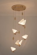 King Home Lampa wisząca LED BUTTERFLY DISC 5 różowe złoto metal transparentny akryl King Home Lampa wisząca LED BUTTERFLY DISC 5 różowe złoto metal transparentny akryl