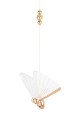 King Home Lampa wisząca LED BUTTERFLY L różowe złoto metal transparentny akryl