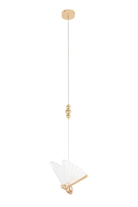 King Home Lampa wisząca LED BUTTERFLY L różowe złoto metal transparentny akryl King Home Lampa wisząca LED BUTTERFLY L różowe złoto metal transparentny akryl