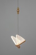King Home Lampa wisząca LED BUTTERFLY L różowe złoto metal transparentny akryl