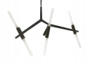 LAMPA WISZĄCA sufitowa CANDELABR 6 CZARNA - aluminium, klosze SZKŁO SATYNOWE 6xG9 King Home LAMPA WISZĄCA sufitowa CANDELABR 6 CZARNA - aluminium, klosze SZKŁO SATYNOWE 6xG9 King Home