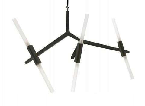 LAMPA WISZĄCA sufitowa CANDELABR 6 CZARNA - aluminium, klosze SZKŁO SATYNOWE 6xG9 King Home LAMPA WISZĄCA sufitowa CANDELABR 6 CZARNA - aluminium, klosze SZKŁO SATYNOWE 6xG9 King Home