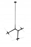 LAMPA WISZĄCA sufitowa CANDELABR 6 CZARNA - aluminium, klosze SZKŁO SATYNOWE 6xG9 King Home LAMPA WISZĄCA sufitowa CANDELABR 6 CZARNA - aluminium, klosze SZKŁO SATYNOWE 6xG9 King Home