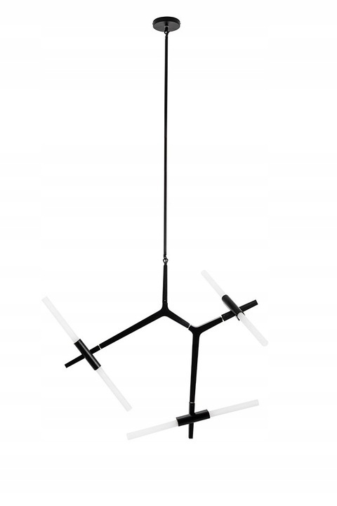 LAMPA WISZĄCA sufitowa CANDELABR 6 CZARNA - aluminium, klosze SZKŁO SATYNOWE 6xG9 King Home LAMPA WISZĄCA sufitowa CANDELABR 6 CZARNA - aluminium, klosze SZKŁO SATYNOWE 6xG9 King Home