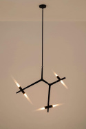 LAMPA WISZĄCA sufitowa CANDELABR 6 CZARNA - aluminium, klosze SZKŁO SATYNOWE 6xG9 King Home LAMPA WISZĄCA sufitowa CANDELABR 6 CZARNA - aluminium, klosze SZKŁO SATYNOWE 6xG9 King Home