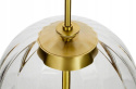 King Home Lampa wisząca CHAPLIN 300 mosiądz - LED okrągły klosz szkło bezbarwny zawieszony na czarnym przewodzie King Home Lampa wisząca CHAPLIN 300 mosiądz - LED okrągły klosz szkło bezbarwny zawieszony na czarnym przewodzie