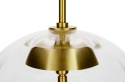 King Home Lampa wisząca CHAPLIN 300 mosiądz - LED okrągły klosz szkło bezbarwny zawieszony na czarnym przewodzie King Home Lampa wisząca CHAPLIN 300 mosiądz - LED okrągły klosz szkło bezbarwny zawieszony na czarnym przewodzie