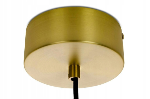 King Home Lampa wisząca CHAPLIN 300 mosiądz - LED okrągły klosz szkło bezbarwny zawieszony na czarnym przewodzie King Home Lampa wisząca CHAPLIN 300 mosiądz - LED okrągły klosz szkło bezbarwny zawieszony na czarnym przewodzie