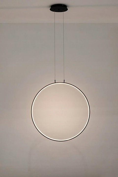 King Home Lampa wisząca sufitowa LED CIRCULO 100 kształt okręgu czarna metal aluminium King Home Lampa wisząca sufitowa LED CIRCULO 100 kształt okręgu czarna metal aluminium