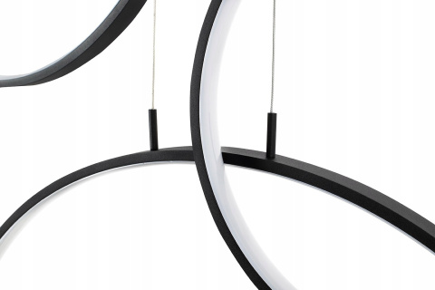 King Home Lampa LED wisząca sufitowa CIRCULO SIX czarna aluminium metal King Home Lampa LED wisząca sufitowa CIRCULO SIX czarna aluminium metal