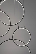 King Home Lampa LED wisząca sufitowa CIRCULO SIX czarna aluminium metal