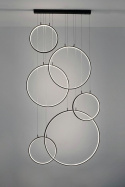 King Home Lampa LED wisząca sufitowa CIRCULO SIX czarna aluminium metal King Home Lampa LED wisząca sufitowa CIRCULO SIX czarna aluminium metal