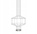 King Home Lampa wisząca LED FLUSSO 8 czarna metal klosze szkło satynowe G9 konstrukcja geometryczna King Home Lampa wisząca LED FLUSSO 8 czarna metal klosze szkło satynowe G9 konstrukcja geometryczna