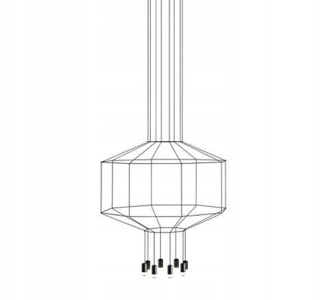 King Home Lampa wisząca LED FLUSSO 8 czarna metal klosze szkło satynowe G9 konstrukcja geometryczna King Home Lampa wisząca LED FLUSSO 8 czarna metal klosze szkło satynowe G9 konstrukcja geometryczna