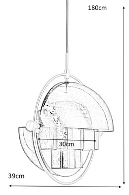 King Home Lampa wisząca sufitowa VARIA chrom - stal nierdzewna - ruchomy klosz