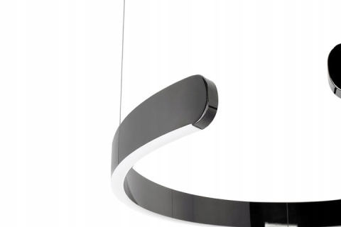 King Home Lampa wisząca sufitowa LED VISTA 40 czarny chrom stal polerowana osłona akryl King Home Lampa wisząca sufitowa LED VISTA 40 czarny chrom stal polerowana osłona akryl