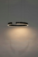 King Home Lampa wisząca sufitowa LED VISTA 40 czarny chrom stal polerowana osłona akryl