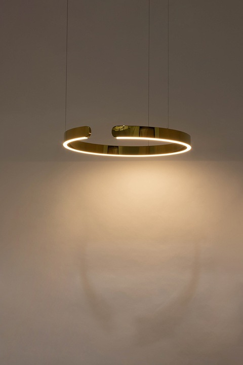 LAMPA WISZĄCA LED sufitowa VISTA 60 ZŁOTA stal polerowana osłona akrylowa King Home LAMPA WISZĄCA LED sufitowa VISTA 60 ZŁOTA stal polerowana osłona akrylowa King Home