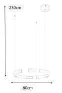 King Home Lampa wisząca sufitowa LED VISTA 80 czarny chrom stal polerowana osłona akryl King Home Lampa wisząca sufitowa LED VISTA 80 czarny chrom stal polerowana osłona akryl