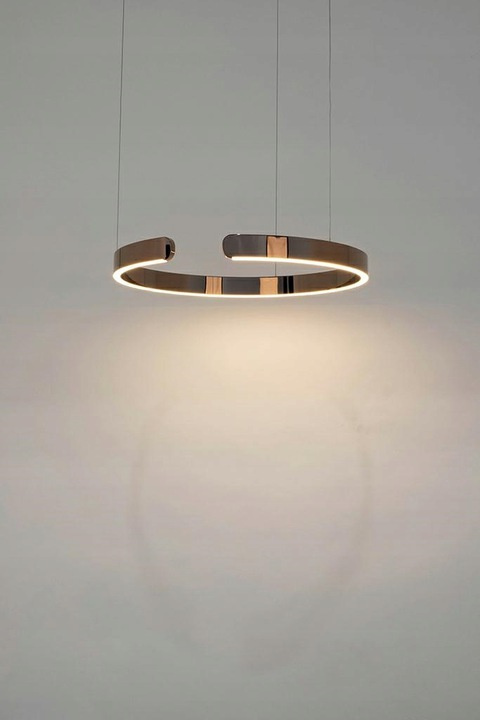King Home Lampa wisząca sufitowa LED VISTA 80 miedziany chrom stal polerowana akrylowa osłona King Home Lampa wisząca sufitowa LED VISTA 80 miedziany chrom stal polerowana akrylowa osłona