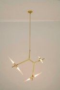 LAMPA WISZĄCA sufitowa CANDELABR 6 ZŁOTA - aluminium, klosze szkło satynowe 6xG9 King Home LAMPA WISZĄCA sufitowa CANDELABR 6 ZŁOTA - aluminium, klosze szkło satynowe 6xG9 King Home