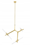 LAMPA WISZĄCA sufitowa CANDELABR 6 ZŁOTA - aluminium, klosze szkło satynowe 6xG9 King Home LAMPA WISZĄCA sufitowa CANDELABR 6 ZŁOTA - aluminium, klosze szkło satynowe 6xG9 King Home