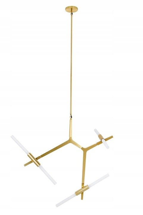 LAMPA WISZĄCA sufitowa CANDELABR 6 ZŁOTA - aluminium, klosze szkło satynowe 6xG9 King Home LAMPA WISZĄCA sufitowa CANDELABR 6 ZŁOTA - aluminium, klosze szkło satynowe 6xG9 King Home