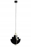 King Home Lampa wisząca sufitowa VARIA czarna - stal nierdzewna złoty uchwyt - ruchomy kulisty klosz King Home Lampa wisząca sufitowa VARIA czarna - stal nierdzewna złoty uchwyt - ruchomy kulisty klosz