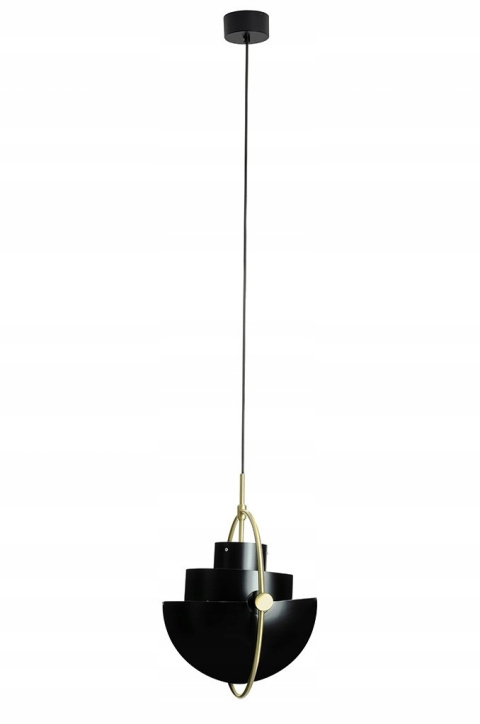 King Home Lampa wisząca sufitowa VARIA czarna - stal nierdzewna złoty uchwyt - ruchomy kulisty klosz King Home Lampa wisząca sufitowa VARIA czarna - stal nierdzewna złoty uchwyt - ruchomy kulisty klosz
